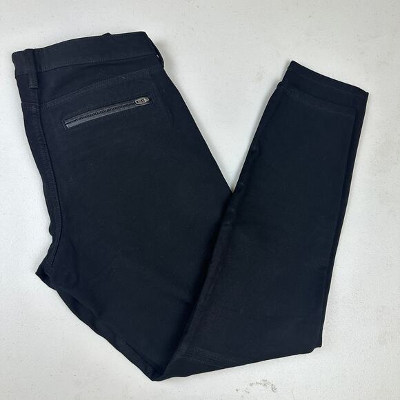 Banana Republic Women's Sloan Moto Zip Black Ankle Pants - Size 4 - Picture 2 of 9